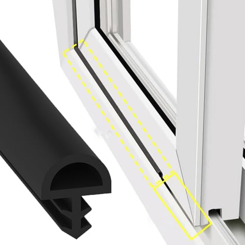 Türrahmen Dichtung für Schallschutz, PVC Türdichtung, 5m/10m Zimmertürdichtung Türanschlagdichtung, Wind- und Regenfest Zargendichtung für Schalldämmung Kollisionsvermeidung (Schwarz, 10 x 5mm x 5m)