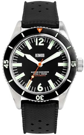 Generico Redwood Marine GMT Automatic Steel Black Silicone Military Date Men's Watch