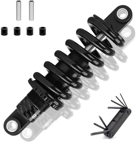 FKXSXAZ Mountain Bike E-Bike Rear Shock Absorber 125mm 150mm 165mm 190mm Coil Spring Suspension 150-2000lbs for MTB/Folding Bikes Scooters Battery Cars | Downhill & XC