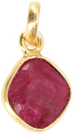 GURU SHOP Vergoldeter Anhänger aus Silber mit geschliffenem Halbedelstein | Eleganter Kettenanhänger, filigran verarbeitet, Meisterwerk indischer Schmuckkunst, für Frauen geeignet.