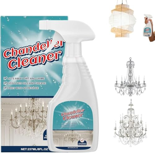 237ML Kronleuchter-Reinigungs- & Pflegespray, Chandelier Cleaning & Care Spray, Kronleuchter Reiniger,Crystal-Reiniger, Kristall Deckenleuchte Reinigungsspray, Effektives Kronleuchter Reinigungsmittel