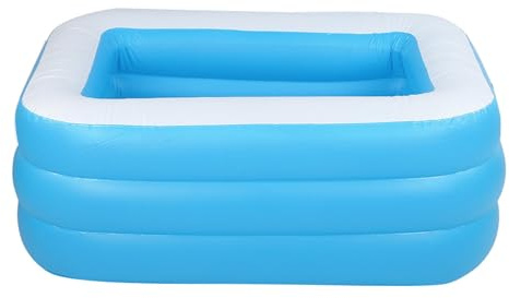 Stylebest Piscine Gonflable pour Enfants, Pataugeoire Carrée de Grande Taille pour S'amuser à la Maison, Idéale pour Les Enfants, Matériau PVC 130x92x50 Cm (Bleue)