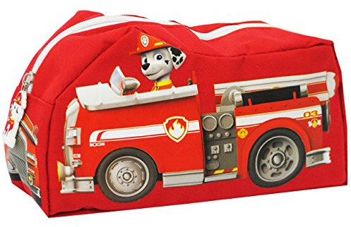 alles-meine.de GmbH Federmappe/Kosmetiktasche - 2 in 1 - P. Patrol - Hunde - Feuerwehr Auto - Federmäppchen & Schlamper Etui Stifterolle - Kulturtasche - Federtasche Schlam..