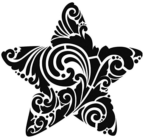 Ideen mit Herz Laser-Kunststoff-Schablone, DIN A4 | perfekt geeignet für Textilgestaltung, Wandgestaltung, Fenster, Papier, Scrapbooking, Kinder, Basteln, DIY (Stern)