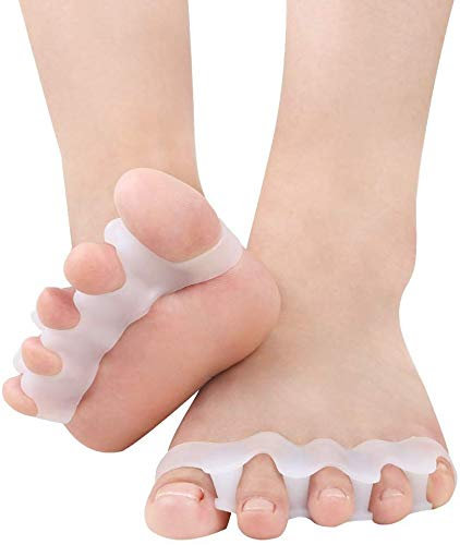 Separadores de gel para los pies 4 piezas Corrector Alisador de dedos Camilla de dedos Correctores de dedo gordo Espaciadores de dedos Alivio del dolor juanetes Adecuado para hombres y mujeres
