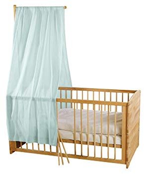 Bio Baby Betthimmel 100% Bio-Baumwolle (kbA) GOTS zertifiziert, Morgennebel, 115 x 300 cm