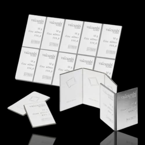 Generisch 10g Silberbarren, Tafelbarren, Feinsilber, in Münzhüllen und Geschenkbeutel, Neu, Valcambi (2 Stück)