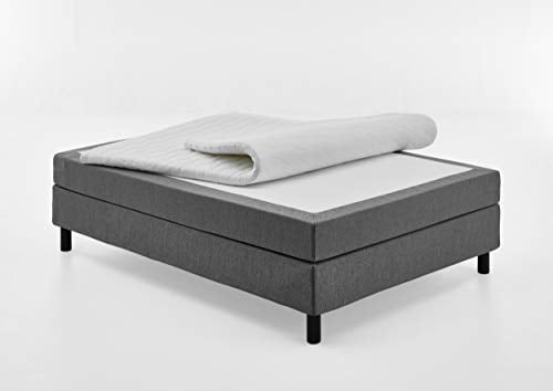 Atlantic Home Collection Happy Boxbett ohne Kopfteil, Bonellfederkern- Matratze, Härtegrad H2, Stoff, Grau, 120/200 cm, Liegehöhe ca. 58 cm