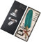 Hopcd Feather Pen, Retro Classical Handmade Dip Feather Pen Ink Set Antique Calligraphy Writing Quill Pen Old European Style Ink Bottle Set Gift Box with 1 x Ink Bottle and 5 x Replacement Nib