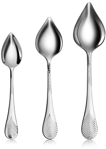 New Star Foodservice 1029031 Stainless Steel Precision Decorating Spoons/Saucier Spoons with Tapered Spout, Set of 3, 7-Inch, 8-Inch, 9-Inch