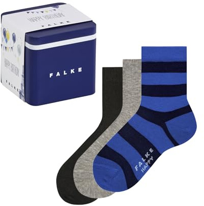 FALKE Unisex Kinder Happy 3-Pack Giftbox Socken atmungsaktive Baumwolle verstärkte Kindersocken langlebig strapazierfähig hautfreundlich rutschfrei Multipack in Geschenkbox 3 Paar