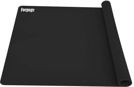 Silicone Mat for Resin Casting Extra Large 60x40 cm, Non Stick Silicone Sheet for Crafts, Heat Resistant Placemat for Table Worktops, Craft Mat for Resin Moulds, Black, Foepoge