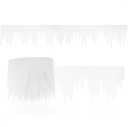 com-four® 2 Meter Premium Eiszapfen Girlande als Weihnachtsdeko - Fensterbilder Weihnachten - Eiszapfen Winterdeko für Fenster und Türen (Girlande Eiszapfen 200x10cm)