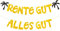 FLOFIA Rente Banner Rentner Ruhestand Deko Rente GUT Alles GUT Girlande Gold Glitzer Partybanner Papiergirlande Hängedeko für Pensionierung Abschiedsfeier Party