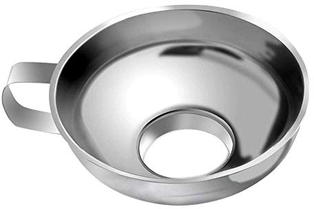 TBEONE Imbuto largo con maniglia, imbuto per marmellata fatto in casa, filtro per alimenti in acciaio inox, imbuto per cucina