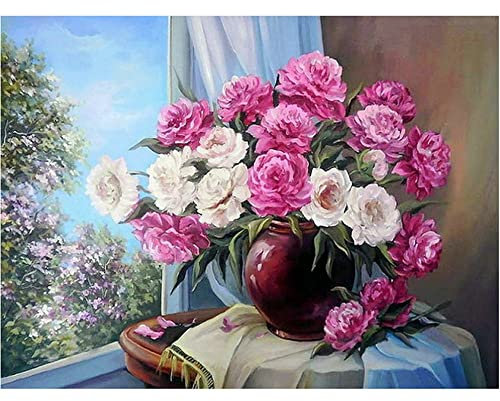 5D DIY Diamond Painting Kits Blume Voll Bohren Strass Kristall Diamant Malerei Kinder Erwachsene Kreuzstich Stickerei Anzahl Mosaik Für Home Wall Dekoration Handwerk Round Drill 60x80cm AAB17305