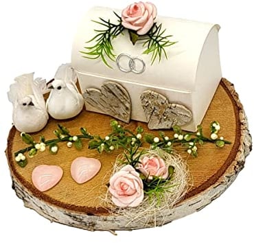 Geldgeschenk Hochzeit personalisiert Geschenkverpackung Geld verschenken Baumscheibe rosa