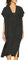 Bsubseach Women Short Sleeve Swimsuit Cover Up Sexy Deep V Neck Beach Long Dress Black