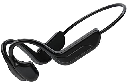 zalati Auriculares de conducción ósea, auriculares de oreja abierta, Bluetooth 5.0 IPX5, inalámbricos, para deportes, correr, no tipo oído, para gimnasio, color negro