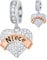 Niece I Love You Heart Pendant Charms in 925 Sterling Silver, Fits Pandora Birthday Bracelet/Necklace, Pave CZ Dangle Beads with Rose Gold Ribbon, Aunt/Auntie Gift for Boy/Girl