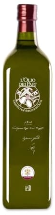 L'Olio dei Papi Olio Extra Vergine Italiano 100% estratto a freddo prodotto dagli uliveti secolari delle antiche terre dei Papi 1 LT (bottiglia)