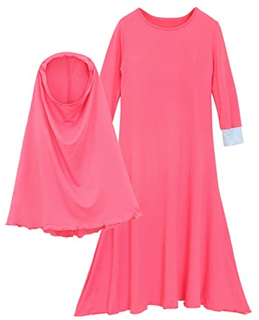 Ramadan Abaya für muslimische islamische Babymädchen mit Hijab in voller Länge Robe Burka Maxi Kleinkind Baby Mädchen Kleider Body Neugeborene