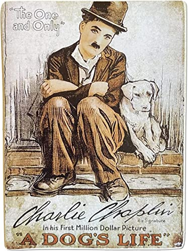 KUSTOM ART Magnet (Magnet) Serie berühmte Schauspieler Charlie Chaplin Vintage aus der Kollektion Druck auf Holz 10 x 6 cm