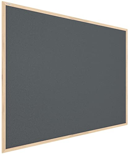 ALLboards Grau Pinnwand mit Holz Rahmen 100x80cm Korktafel Korkwand Pinnwand Kork