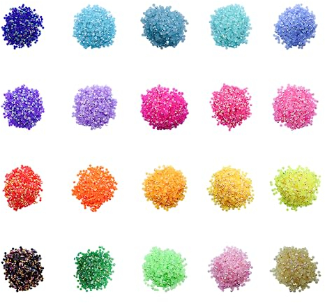 CATELL 20 Farben 20000 Stück AB 5D Diamond Painting Zubehör Runder Steine Strasssteine Diamond Painting Perlen für Diamantmalerei, DIY-Kunsthandwerk, Nagelkunst, Dekorative Grußkarten (3mm)