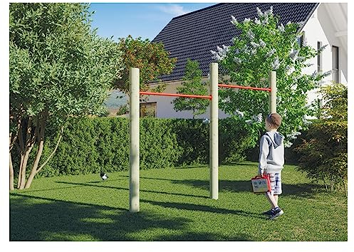 TETZNER&JENTZSCH Anne Turnreck 286 x 190/210 cm, Bausatz aus 12 cm Rundhölzern mit Zwei Reckstangen und Schrauben