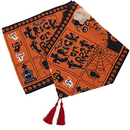 Veemoon 1pezzi Tovaglia Da Tavolo Halloween Runner Decorativo Con Design Di Ragno Per Feste Decorazioni Festive Facile Da Pulire Resistente Per Atmosfera Halloween