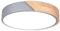 LIGKIN LED Deckenlampe Holz 24W Deckenleuchte Rund 30cm Kaltes Weiß 6500K Durchmesser Modern Küchenlampe Lampe Wohnzimmer für Balkon Flur Babyzimmer Schlafzimmer Esszimmer (Grau)