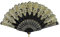 Tadipri Handfächer Faltventilator Fan Orientalischer Tuch Stoff Fan Für Tanz, Party,DIY, Haus Wand Dekoration Handfächer Für Eine Abkühlung Im Sommer, Für Hochzeiten Und Fasching (Schwarz)