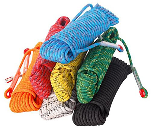 LQSSA Static Rock Climbing Rope 16Mm Outdoor Safety Escape Rope, 10/15/20M High Strength Fire Rescue Rope Cord/Blue/16Mm 15M