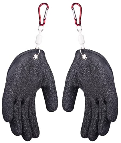 PW TOOLS Angelhandschuh mit Magnetentriegelung – rutschfeste Fanghandschuhe für Angler schützen die Hand, professionelle Fanghandschuhe, Fischhandschuhe