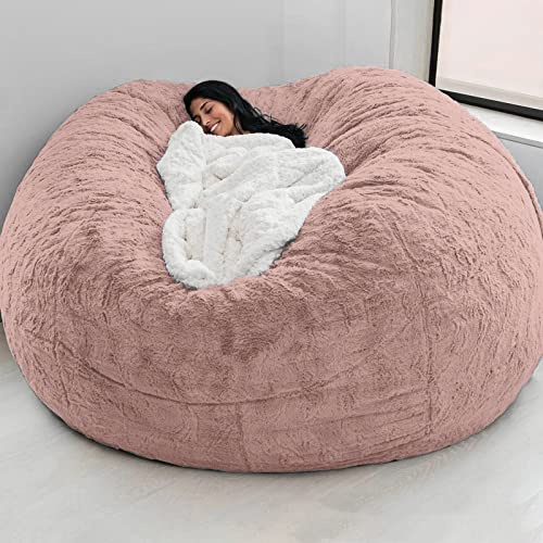 Riesiger Sitzsack für Erwachsene (ohne Füllung) in vielen Größen und Farben - Riesensitzsack mit Schaumstoffpolsterung - maschinenwaschbar Doppelnähte (Leder Rosa, 1,5 m)