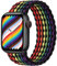Zedoli Compatible con Apple Watch Band de 42mm 44mm 45mm 49mm, correa deportiva elástica trenzada de nailon para Apple Watch Ultra/Ultra 2 iWatch Series 9 8 7 6 5 4 3 2 1 SE, color negro arcoíris