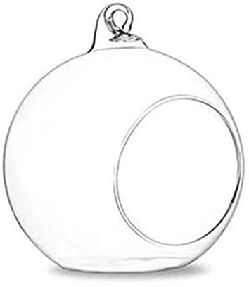 NUEAYMS Maceta colgante de cristal, terrario, globo terráqueo para velas de té, suculentas, jarrón, terrario para plantas de aire, para decoración del hogar, boda, fiesta, interior y exterior, 15 cm