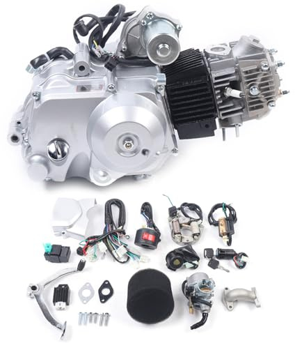 YyanLAK Kit moteur de 125 CC, monocylindre, moteur 4 temps, démarrage semi-automatique électrique avec marche arrière 3+1, refroidi par air, pour ATV, Quad, Go Kart, Dirt Bike, Moto