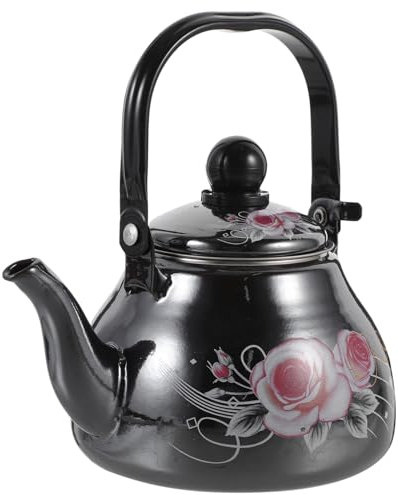 GOOHOCHY Bouilloire Émaillée Vintage Avec Infuseur Théière Rétro Fonte Pour Induction Et Gaz Pour Amateurs De Thé Et Décoration De Cuisine