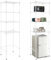 Huwena 4 Tier Mini Fridge Stand with Storage for Dorm Microwave Stand Over Mini Fridge Storage Shelf Adjustable Height Mini Fridge Organizer for College Rooms Kitchen Pantry (White)