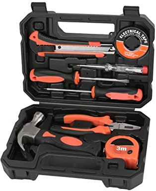 YANFACAI XZKJ Tool Box Home Tool Set Simple Home Repair Tool Set with Screwdriver Test Pen Plier Knife Portable Tool Box (Color : V009007) (V009007as)