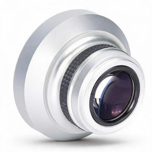 Super Fisheye Objektivaufsatz, Tragbarer 0,25X Weitwinkel Makro Konverter für Reisefotografie, Aluminiumlegierung, optisches Glas, Silber, 37mm Schraubgewinde, 1 Stück