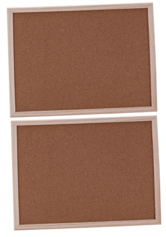 LALAFINA Kork Pinnwand 2 Stück 30x40 Cm Braun Praktische Hänge Pinnwand zum Schulanfang Party für Büro und Schule zum Anzeigen von Fotos und Dokumenten