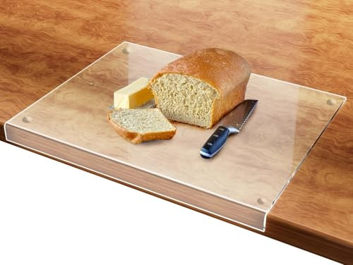 Ziamzra Planche a Decouper Transparente 43x33 cm Planche a Decouper Avec Rebord Planche a Decouper Acrylique pour Ustensiles de Cuisine Gadgets de Cuisine Planche à Pâte Planche à Pain Cadeau