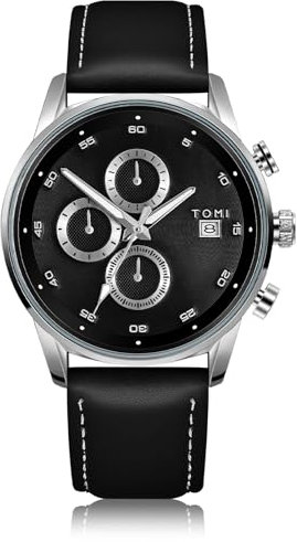 CIVO Uhren Herren Geschenkset Armbanduhr: Manschettenknöpfe Krawattennadel Herrenuhr Set - Chronographen Schwarz Geschenk für Männer zum Hochzeit, Weihnachten, Valentinstag, Freund