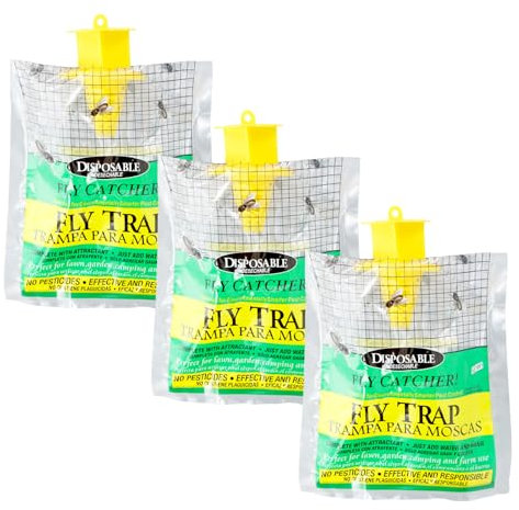 Piege a Mouche Jetable Exterieur, 3 Pièces Attrape Mouche Suspendre, Attrape-Insectes Contre Les moustiques, Piege Moustique Bug pour l'Intérieur à l'Extérieur Jardin pour Ferme, Ecurie