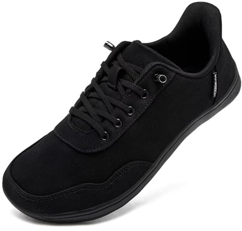 HOBIBEAR Zapatos descalzos anchos unisex sin manos para mujer y hombre, zapatos descalzos, minimalistas, al aire libre, para correr, caminar, Negro , 39 EU Ancho