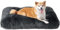 EHEYCIGA Flauschig Hundebett Kleine Hunde, Hundekissen Mittelgroße Hunde Waschbar, Kuschelig rutschfest Hundematte mit Langem Plüsch, Dunkel Grau, 75x50cm