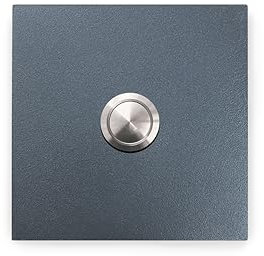 KTC-Home PREMIUM Türklingel Anthrazit - Gewölbter Drucktaster - Größe: 8x8cm - RAL 7016 - UV & Witterungsbeständig - Pulverbeschichtet